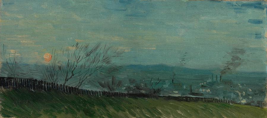 Sunset in Montmartre. Painting by Vincent van Gogh -1853-1890- Sunset in Montmartre. Painting by Vincent van Gogh -1853-1890-
