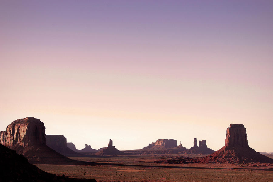 Sunset In Monument Valley Showing Ten Photograph by P wei