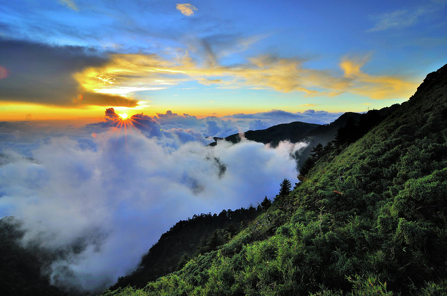 Sunset In Mt.hehuan by Photo By Vincent Ting