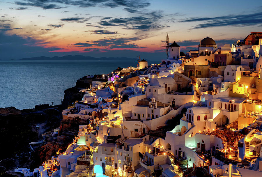 Sunset Photograph - Sunset in Oia by Andrei Dima
