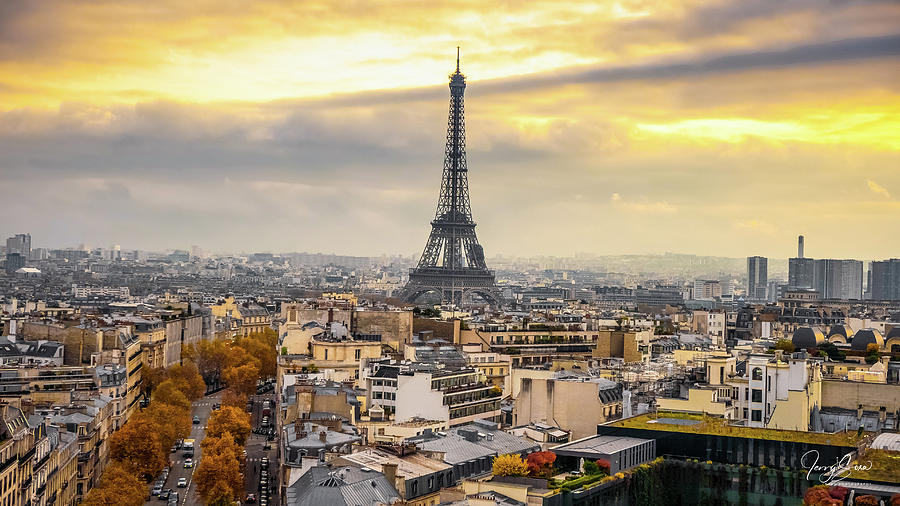 Sunset in Paris Photograph by Jerry Sosa - Fine Art America
