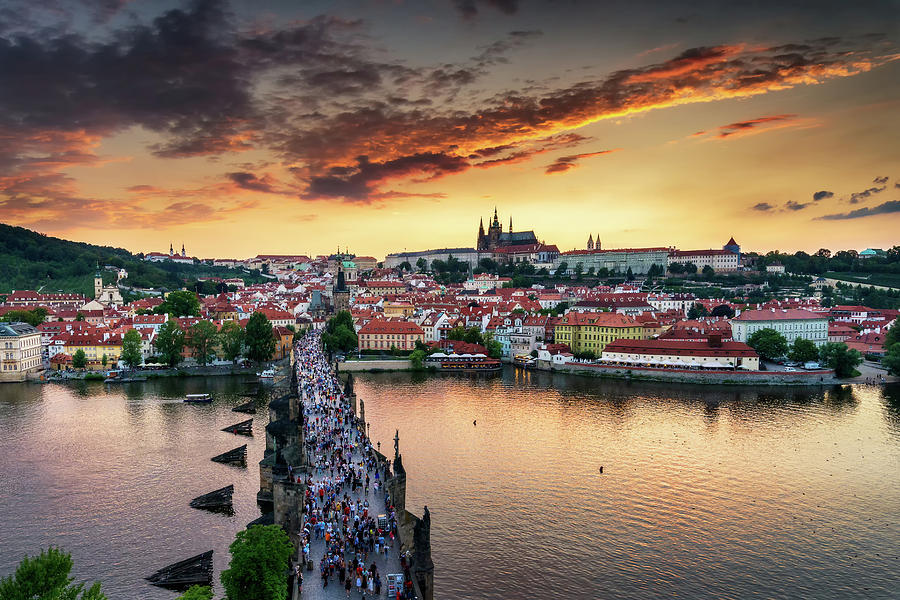 Europe Photograph - Sunset in Prague by Andrei Dima Europe Photograph - Sunset in Prague by Andrei Dima