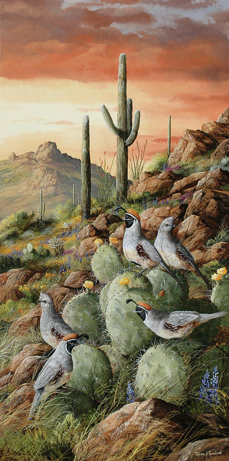 Wildlife Painting - Sunset In Sonora by Trevor V. Swanson
