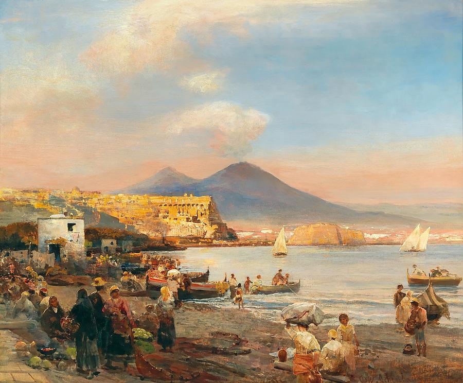 Sunset In The Bay Of Naples Painting by Mountain Dreams