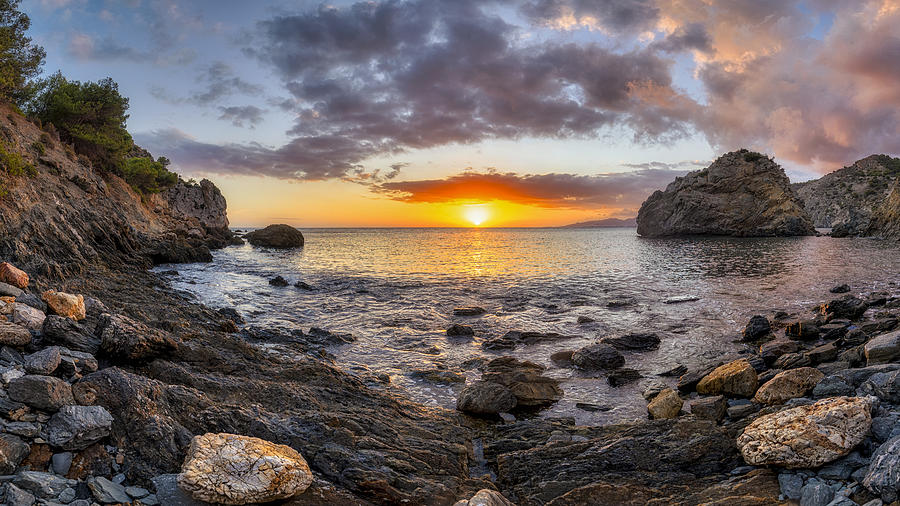 Sunset In The Cove Of El Cañuelo Photograph by Rnofuentes - Fine Art ...