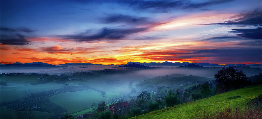 Sunset In The Fog On The Apennines Photograph by Fabrizio Massetti