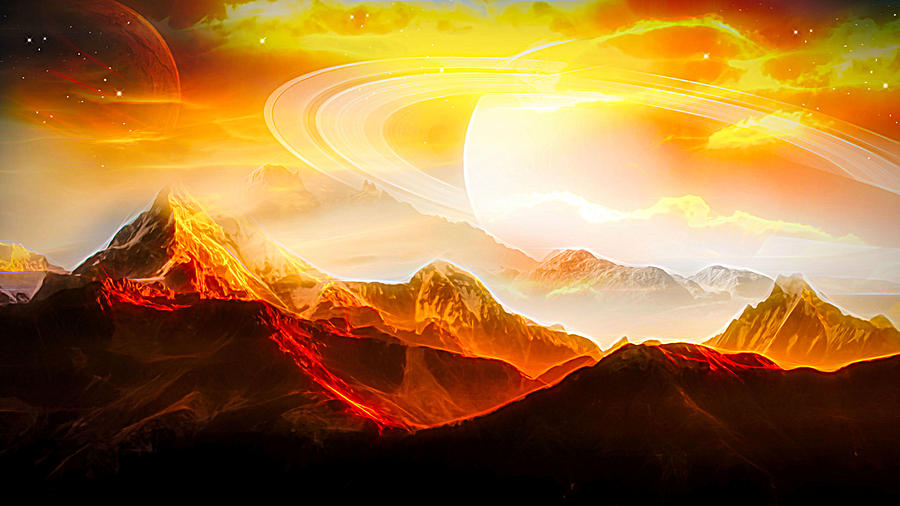 Planets Digital Art - Sunset In The Future by Jasmina Seidl Planets Digital Art - Sunset In The Future by Jasmina Seidl
