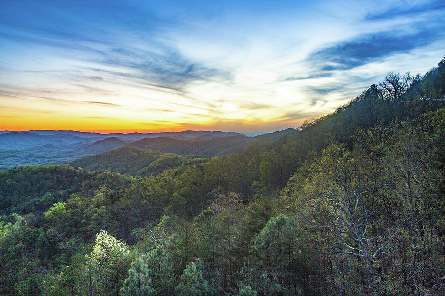 Sunset in The Smokey Mountains of Tennessee Photograph by Carol Mellema ...