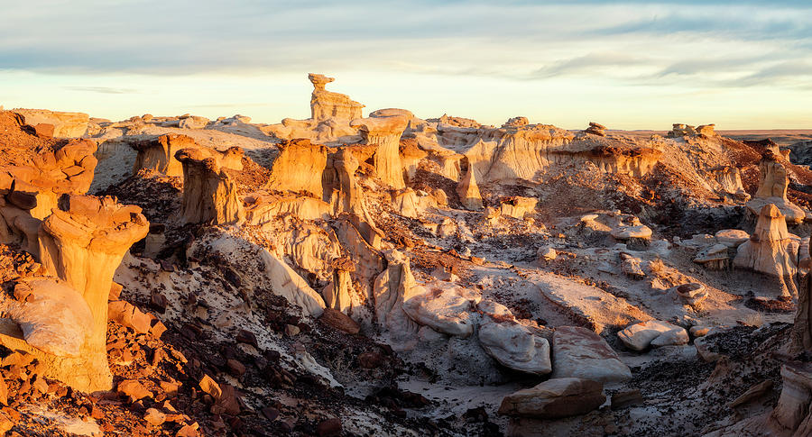 Sunset in Valley of Dreams Badlands  Photograph by Alex Mironyuk