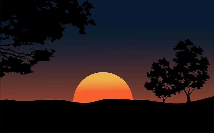 Sunset In Village Digital Art by John Alberton - Fine Art America