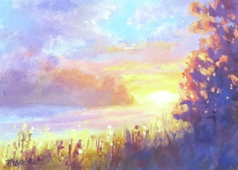 Sunset Painting by Karen Ilari