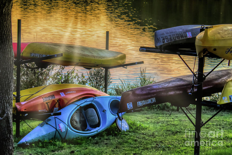 Sunset Kayaks Lake Newport Photograph