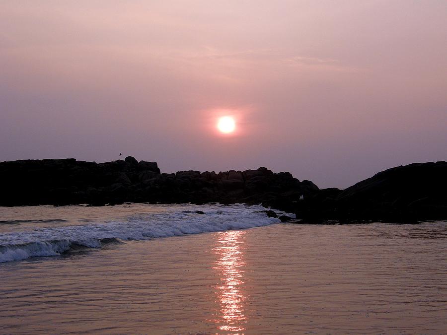 Sunset  Kovalam Beach Kerala - India Photograph by Balaji Chennai
