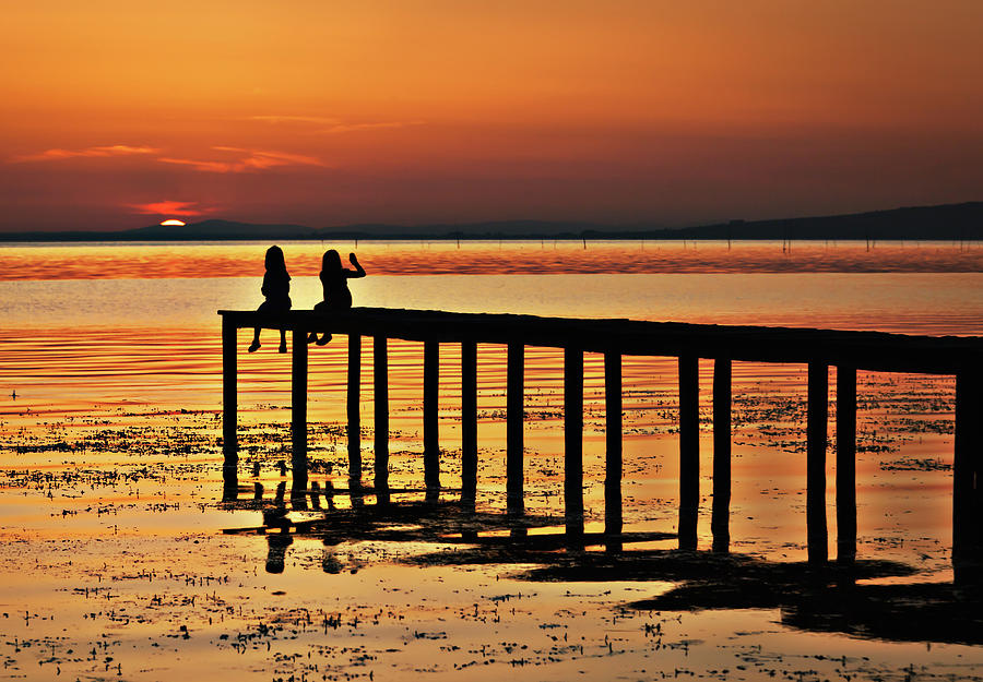 Sunset Lago Trasimeno Photograph by © Edwin Van Wijk