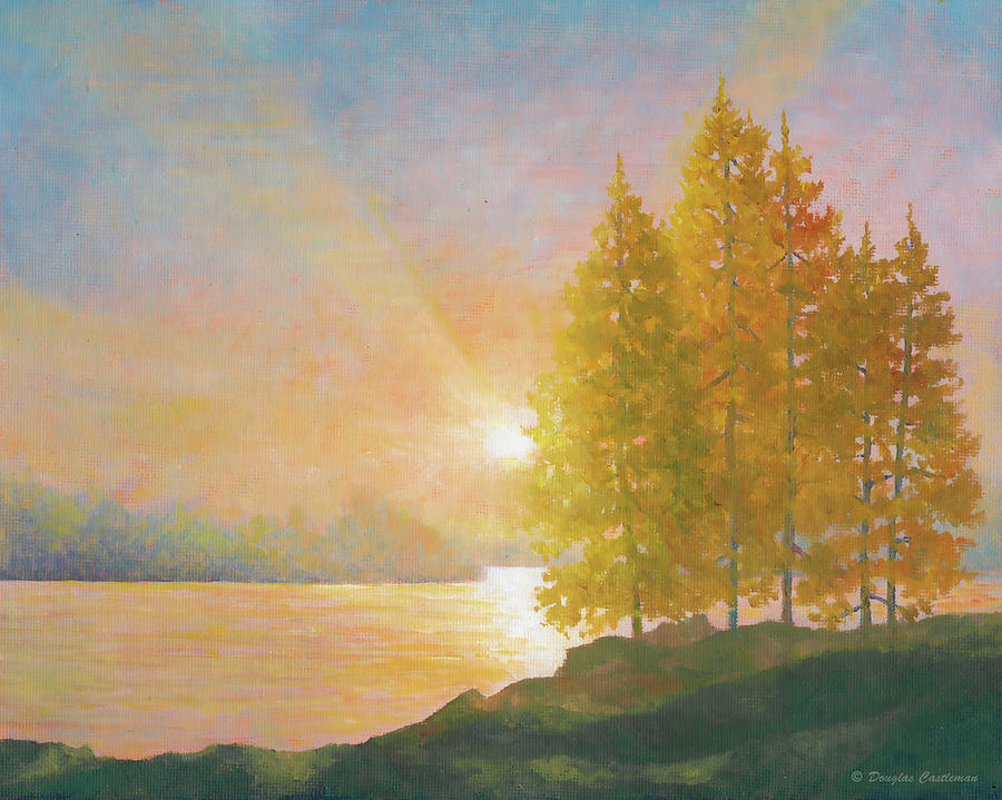 Sunset Lake Painting by Douglas Castleman