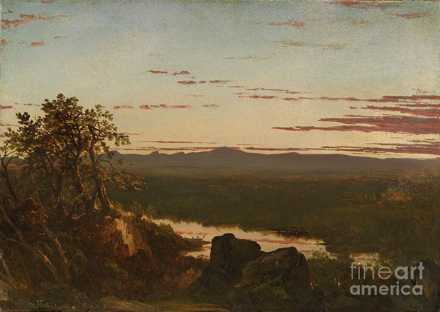 Sunset Landscape, 1851 Painting by John Frederick Kensett