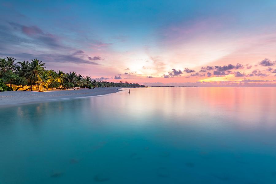 Summer Photograph - Sunset Landscape Of Paradise Tropical by Levente Bodo