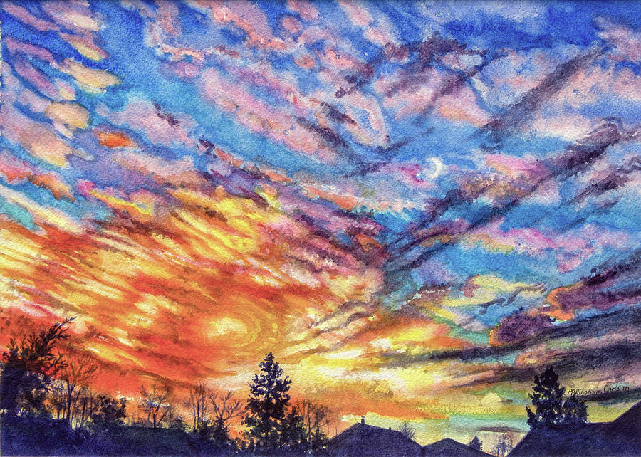 Sunset Layers Painting by Patricia Allingham Carlson