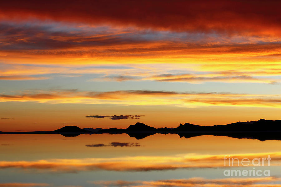 Sunset Photograph - Sunset Layers Salar de Uyuni Bolivia by James Brunker
