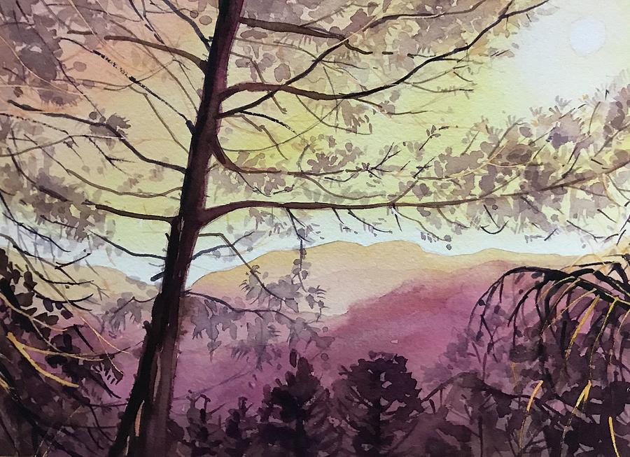 Mountains Painting - Skyline Sunset  - Topanga by Luisa Millicent