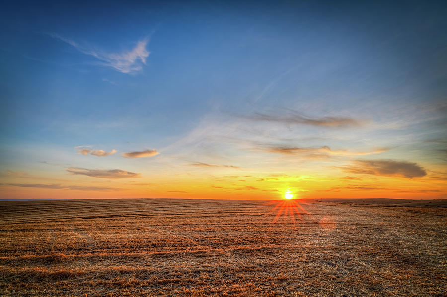 Sunset on a Wheat Field Photograph by Spencer McDonald