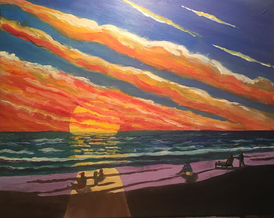 Sunset on Anna Maria Island Painting by Mike King