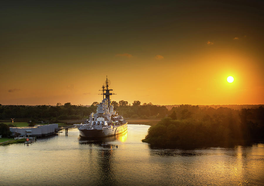 Sunset Photograph - Sunset On Battleship NC by Greg and Chrystal Mimbs