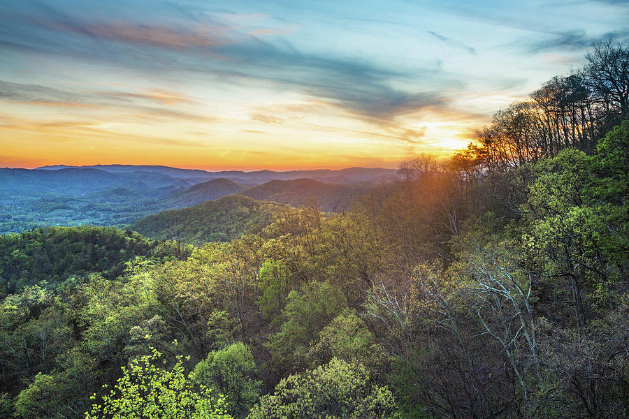 Sunset on Foothills Parkway West Smoky Mountains Tennessee Photograph ...