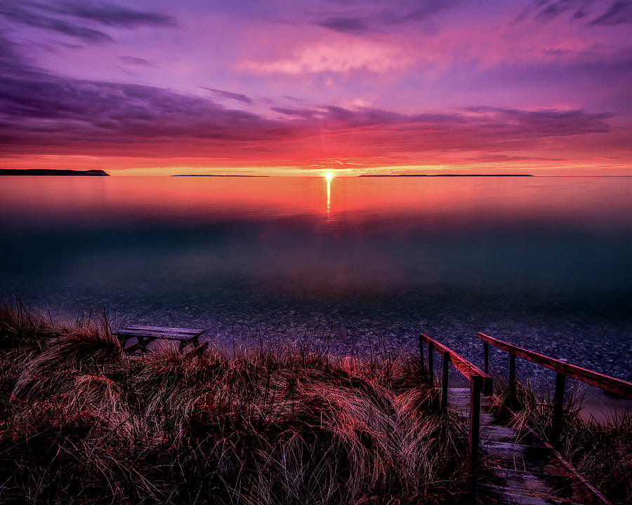 Sunset on Good Harbor Bay Photograph by William Christiansen