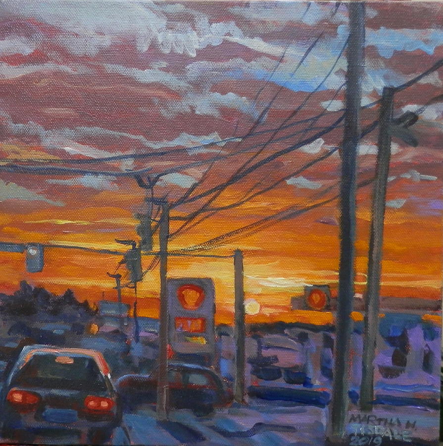 Sunset on Gray Hiway Painting by Martha Tisdale