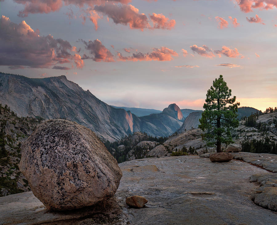Sunset On Half Dome From Olmsted Pt, Sierra Nevada, Yosemite National Park, California Photograph by Tim Fitzharris