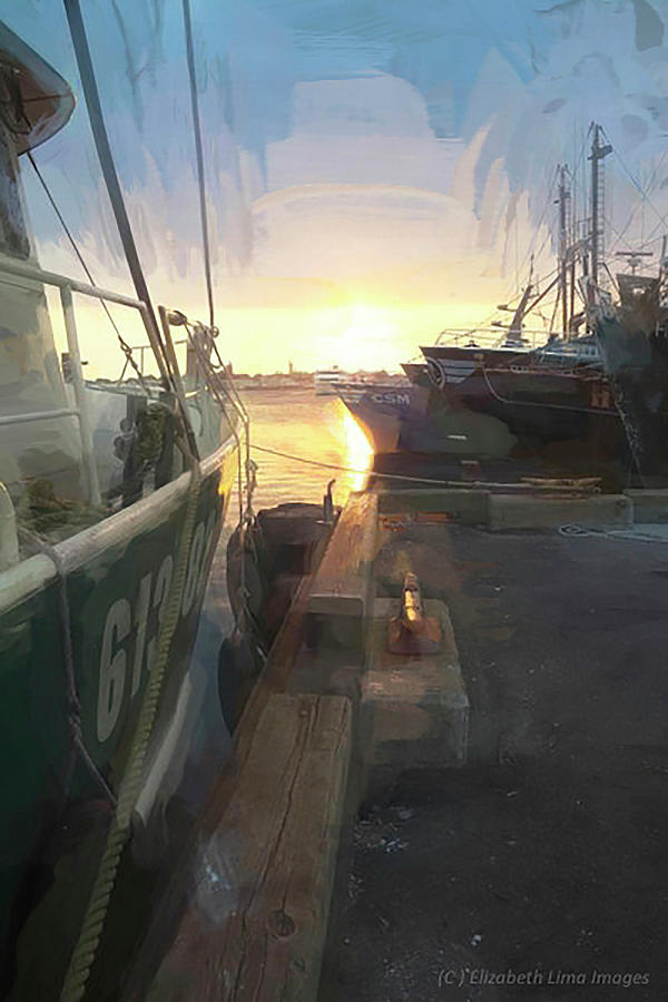 Sunset On Historic New Bedford Harbor Photograph by Elizabeth Lima