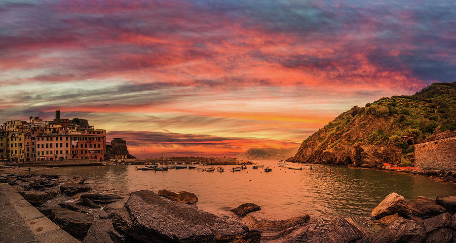 sunset on Italian sea village Photograph by Vivida Photo PC