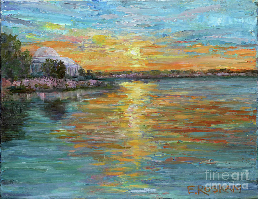Sunset Painting - Sunset on Jefferson by Elizabeth Roskam Sunset Painting - Sunset on Jefferson by Elizabeth Roskam