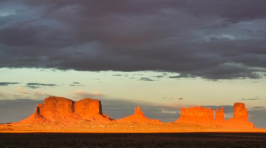 Sunset on Monument valley Photograph by Nicole Zenhausern