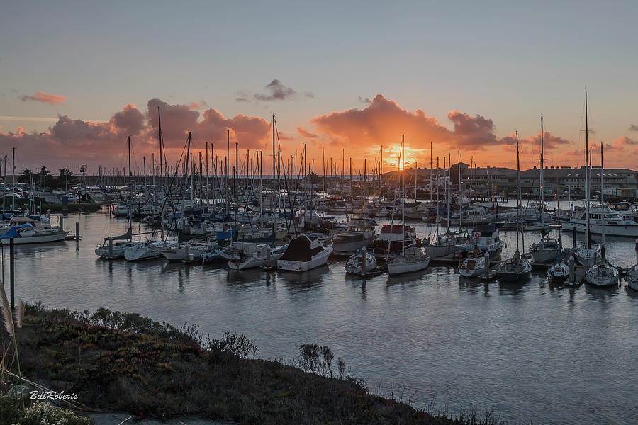 Sunset on Moss Landing Harbor Photograph by Bill Roberts