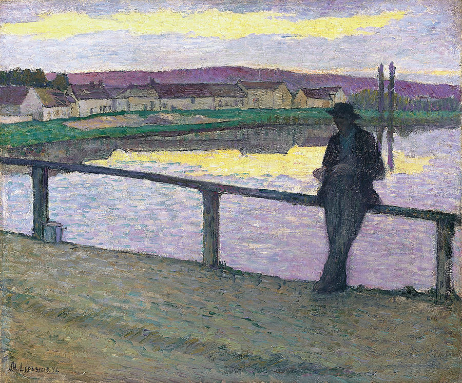 Sunset On Pont-aven Young Man In Front Of The Sea, 1894 Painting