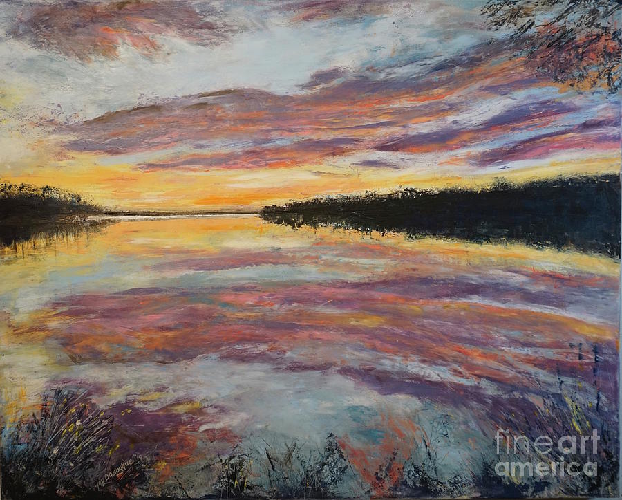 Sunset on Potomac  Painting by Patty Donoghue