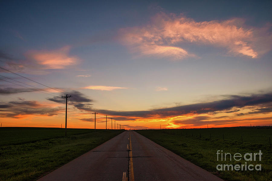 Sunset On Route66 In Hydro, Oklahoma Photograph by Massimo Schianchi Fine Art America