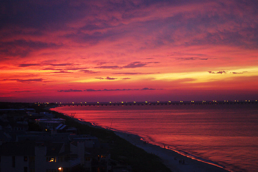 Sunset On The Chesapeake Bay VA Beach Photograph by Suzanne Powers