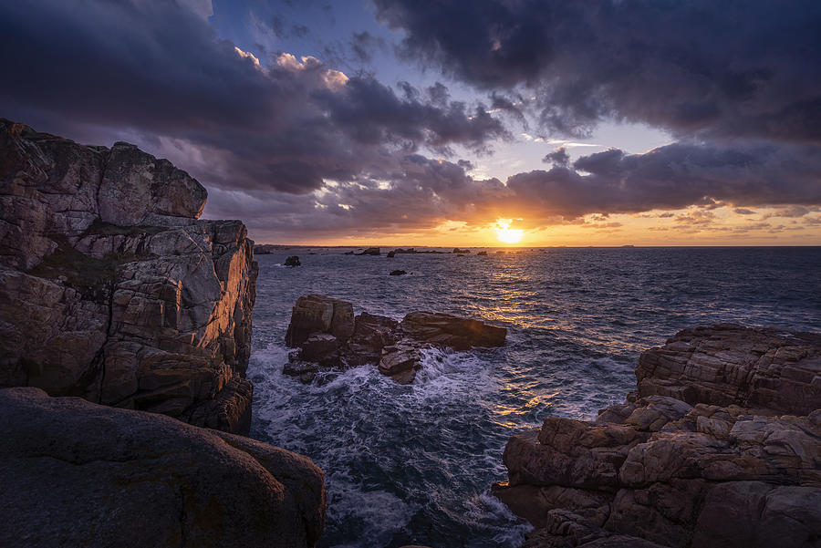 Sunset Photograph - Sunset On The Coast Of Brittany by Norbert Maier