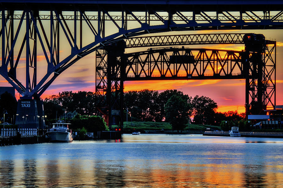 Sunset on the Cuyahoga Photograph by Stewart Helberg