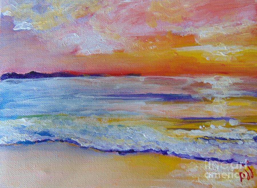 Gulf Of Mexico Painting - Sunset on the Gulf by Saundra Johnson Gulf Of Mexico Painting - Sunset on the Gulf by Saundra Johnson