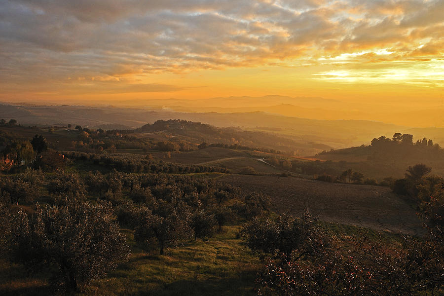 Sunset Photograph - Sunset On The Hills, Umbria by Giorgio Dellacasa