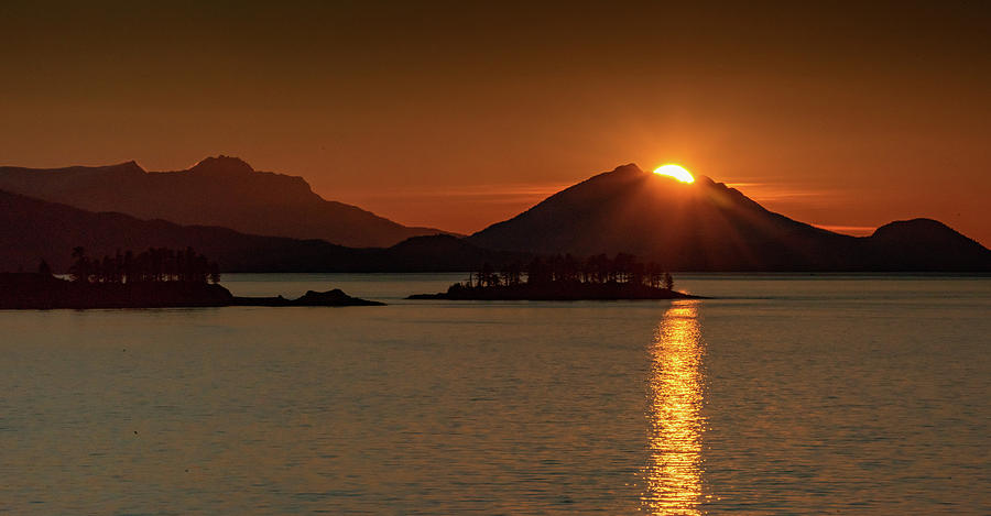 Sunset on the Inside Passage Photograph by Marcy Wielfaert