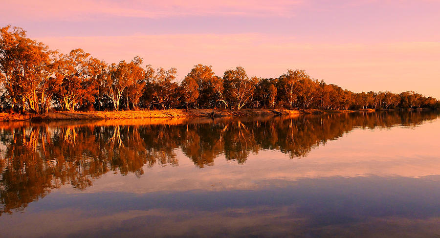 Sunset on the Murray River Photograph by Lexa Harpell