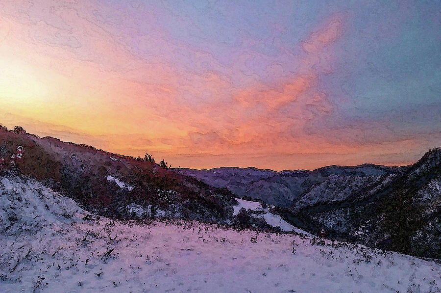 Sunset on the Ridge over San Benedetto in Alpe Digital Art by Dimitris Sivyllis