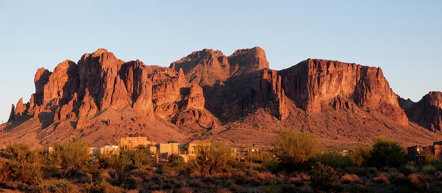 Sunset On The Superstition Mountains Photograph by Lokibaho