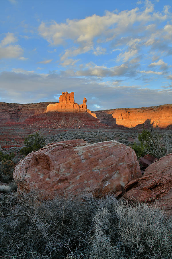 Sunset on Valley of the Gods Buttes Photograph by Ray Mathis