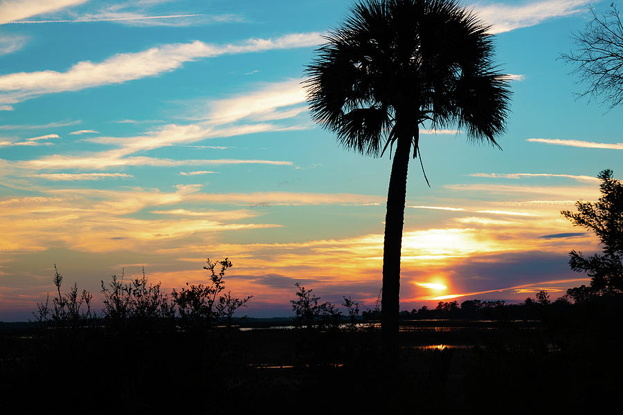 Sunset Over A Southern Marsh Photograph by Dennis Schmidt